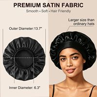 Bonnet de nuit en satin réglable à large bande élastique pour femmes aux cheveux bouclés ou naturels