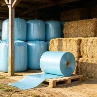 Film d'emballage agricole bleu pour ensilage, fabricant sur mesure, film étirable pour balles, vente en gros