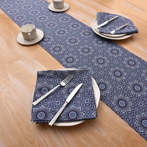 Customizable Printing New Design <strong>Blue</strong> Geometric Fashion Table <strong>Runner</strong> - Product Image 1