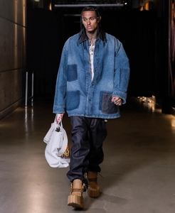 Stivali Utility Cachi con Occhielli Dorati, Resistenti, Retro Blu, Suola Spessa, Termici per Lavoro, Avventure all'Aperto, Estate, Autunno, Inverno - Product Image 4