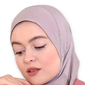 Wholesale Soft Cotton Stretchy Malaysia Instant Khimar Hijab Scarves Crystal Hemp Material Arabian Hijab Shawl