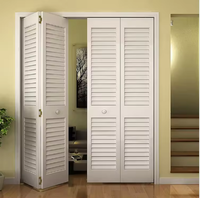 Porte à double battant de style français moderne, à panneaux à persiennes, en bois massif, étanche, pour la maison, la salle de bain, la chambre, le salon, la villa, utilisation intérieure