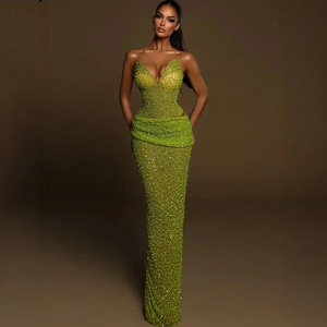 green jennifer lopez dress Backless Beaded Starburst Short Party Dress main image 1