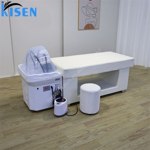 KISEN Lit de lavage capillaire professionnel avec douches multiples, circulation d'eau, vapeur thérapeutique, massage et bac portable - Product Image 1