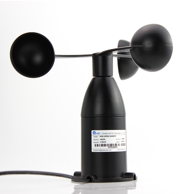WS200 Roller Shutter Solar Wind Speed Sensor for Blinds with Relay 24v Pulse Sensor Wind Speedometer