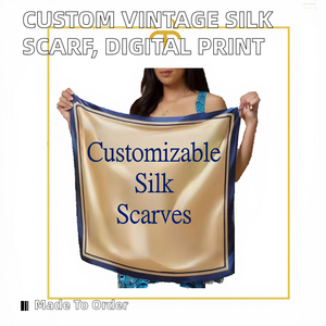 Pañuelo Cuadrado de Seda Personalizable para Mujer, Impresión Digital, Diseño de Doble Cara, Agradable al Tacto, Personalización a Pequeña Escala - Product Image 2