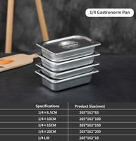 Couvercle perforé anti-blocage en acier inoxydable 1/4 40MM de style européen pour bac GN Gastronorm, idéal pour les restaurants et les contenants à crème glacée