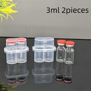 Wholesale 10ml 2 Vials Slots Holder <b>Plastic</b> Vial Storage <b>Box</b> for Peptide Lyophilized Powder Portable Packaging Case - Product Image 5