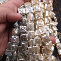 14x14x6mm perles baroques en forme de puce carrée perles Aurora effet cristal verre au chalumeau perles en vrac pour l'artisanat ou la décoration