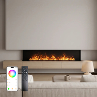 Chimenea Moderna de Vapor con Niebla de Agua 3D para Interiores, Llama Simulada LED, Sin Calor, Control Remoto por Aplicación, Eficiencia Energética, Integrada