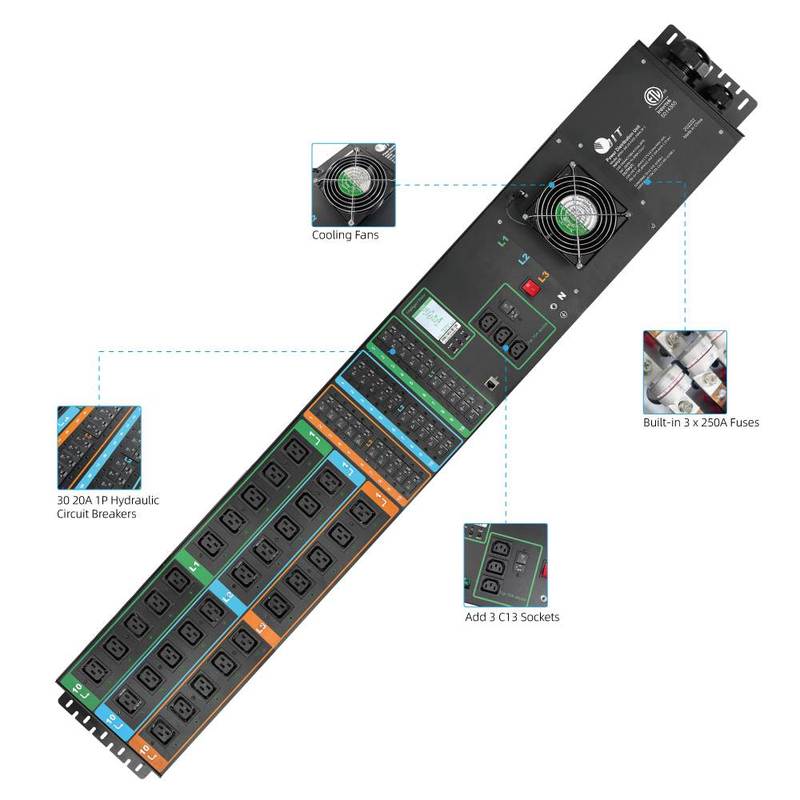 Customized 19 Inch 16A 8 Ports