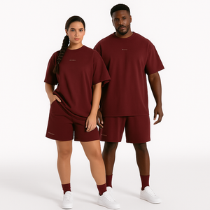 Nuovissimo Design: Completo Sportivo da Uomo Slim Fit in Due Pezzi, T-shirt e Pantaloncini, <span class=keywords><strong>Abbigliamento</strong></span> Streetwear Antipiega ad Asciugatura Rapida - Product Image 3