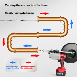Machine à enfiler les fils électriques sans balais pour outils électriques industriels et de bricolage, outils de tirage de fils, outil d'enroulement de bobines, <span class=keywords><strong>tire</strong></span>-fils - Product Image 4