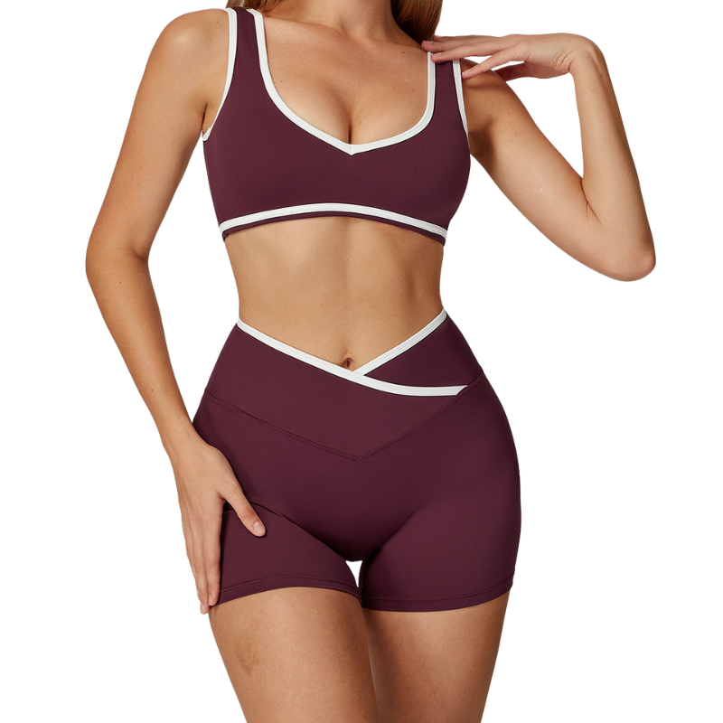 Purplish red Bra+Shorts