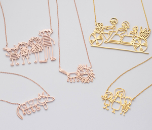 Collar Personalizado con Dibujo Infantil en Acero Inoxidable, Regalo para <span class=keywords><strong>Padres</strong></span> e Hijos - Product Image 3