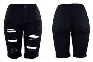 2020 vendita calda settimanale giorni del Commercio All'ingrosso Delle Donne del Denim Strappati Distrutto Metà di Vita Elastico <span class=keywords><strong>Bermuda</strong></span> <span class=keywords><strong>Pantaloncini</strong></span> di Jeans - Product Image 3