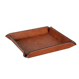 Fully PU Leather Jewelry Catchall Key Phone Wallet Coin <strong>Tray</strong> Caddy Bedside <strong>Storage</strong> <strong>Tray</strong>(Brown Faux Leather) - Product Image 6
