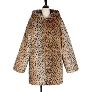 <span class=keywords><strong>Precio</strong></span> al por mayor de fábrica Invierno Nuevo Faux Fur Leopard Pattern <span class=keywords><strong>Abrigo</strong></span> con capucha <span class=keywords><strong>Abrigo</strong></span> de estilo largo medio <span class=keywords><strong>Abrigo</strong></span> de piel de zorro falso para mujer - Product Image 1