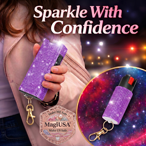 Wholesale 800 type Bling Rainbow Self Defense Spray Keychain with <b>LED</b> <b>Flashlight</b> and Wrist Strap for Women - Product Image 5