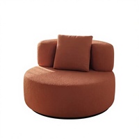 Fauteuil d'appoint confortable en tissu pour salon, chaise ronde modulaire capitonnée avec coussin, canapé pour chambre, hôtel, appartement, éponge