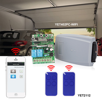 YET402pc-wifi Récepteur universel 433 MHz pour portail et porte avec contrôle Wi-Fi et RF, interrupteur contrôleur à 2 canaux avec application mobile