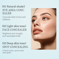 KORMESIC 3in1 Correcteur Maquillage Imperméable Longue Durée Léger Base Lisse Léger Haute Couverture Tri-Color Concealer