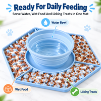 Tapis de léchage 3-en-1 en silicone, gamelle pliable pour eau, mangeoire lente, tapis d'alimentation interactif pour chiens et chats, tapis à friandises pour animaux de compagnie, vente en gros