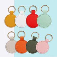 Llavero Redondo de Cuero PU Personalizado, Anillo de Llaves de Metal, Diseño Multicapa Duradero, Ideal para Regalos Corporativos, Promociones y Proyectos de Logotipos