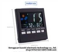 Horloge numérique à calendrier perpétuel, réveil intelligent, rétroéclairage LED, affichage de la température et de l'humidité, écran couleur à commande vocale, plastique