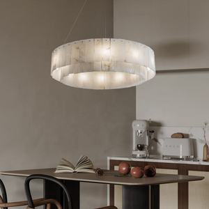 Lampada a Sospensione LED Circolare di Lusso <span class=keywords><strong>Lampadario</strong></span> in Pietra <span class=keywords><strong>Naturale</strong></span> Marmo Alabastro - Product Image 3