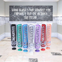 Dentifrice italien Mars menthe blanche 85ml boîte originale de célébrité Internet avec 6 pièces joint en plastique à usage domestique ingrédient chimique