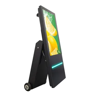 43 Inch Movable Portable Foldable AG Digital Signage Advertising Kiosk Digital Lcd Poster Free Standing Led Display Indoor IP65
