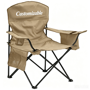 Chaise de camping pliable personnalisable, chaise d'extérieur portable avec accoudoirs et poches de rangement, siège bleu pour événements - Product Image 5