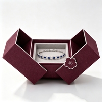 Boîte cadeau personnalisée pour bijoux avec double ouverture, plateau coulissant et doublure en suède pour demande en mariage, anniversaire, présentation en magasin