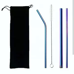 Wholesale Food Grade Approved Stainless Steel Straws Drinking Straws Reusable Metal Bar Accessories Drinking Tool All-saison 1pc