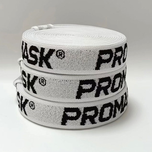 Fascia con Logo Jacquard ad alta elasticità in pelle scamosciata in poliestere con sudore sportivo a spina di pesce con scritta in rilievo - Product Image 1