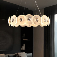 Lámpara Colgante Lineal de Cristal Moderna de Lujo, Base para Bombilla E12, Altura Ajustable, LED Regulable, Blanco Cálido, Garantía de 3 Años, para el Hogar