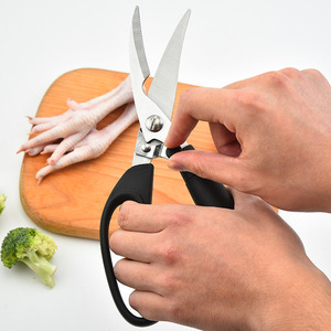 Stainless Steel Kitchen Scissors 6in Black Blade For <b>Chicken</b> Bone Cutting Multi Functional Household Use - Product Image 4