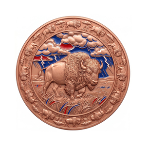 Moneda Conmemorativa Redonda de Cobre Sólido Fundido a Presión con Acabado Bronce Envejecido Estilo Vaqueero <span class=keywords><strong>Americano</strong></span> para Colección - Product Image 1