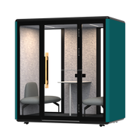Cabine de bureau insonorisée moderne Comine, espace de travail acoustique modulaire et portable pour coworking, bureaux d'entreprise, hôpitaux et salons.