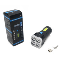 Affichage de la batterie super lumineuse Rechargeable multifonctionnel étanche lampe de poche LED Cob côté lumière torche projecteur lampe de poche