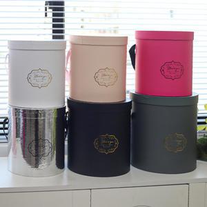 Boîtes cadeaux avec couvercles, 3 tailles/SET, boîtes rondes pour arrangements floraux, boîte à fleurs empilable avec poignée pour la Saint-Valentin, la fête des mères - Product Image 4