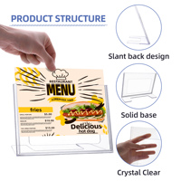 Porte-affiche horizontal A5 en plastique transparent pour table en forme de L support en acrylique pour flyer document bureau