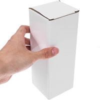 Cajas de Cartón Corrugado Blancas de 7x7x19cm, Cajas de Envío Rígidas Laminadas de Triple Capa para Embalaje, Mudanza y Envío