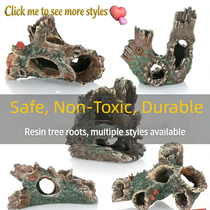 Reptielenhule van hars met waterbak en voederbak voor baardagamen, hagedissen, gekko's, heremietkreeften en terrariumdecoratie - Product Image 6