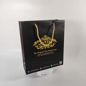 KM Custom Eco-Friendly Durable Art Black Retail for <b>Small</b> Business Your Own Logo Print <b>Gift</b> Bag Branded Luxury Shopping Bags - Product Image 1