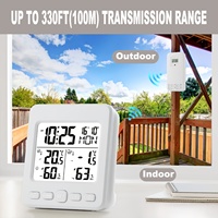 Thermomètre hygromètre numérique sans fil 5043 avec capteur extérieur/intérieur, réveil, rétroéclairage LCD, surveillance climatique domestique