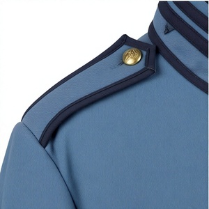 Chaqueta de lana acolchada azul claro para hombre, con cuello alto, abotonada, estilo uniforme histórico, para invierno. - Product Image 6