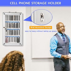 Gabinete de Almacenamiento de Aleación de Aluminio con 36 Ranuras <span class=keywords><strong>para</strong></span> Teléfonos <span class=keywords><strong>Celulares</strong></span>, Montable en Pared con Cerradura, Portátil - Product Image 6
