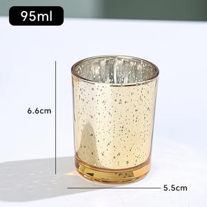 Portavelas de Vidrio Cilíndrico con Diseño Electrochapado, Mini, 95 ml, 3 oz, con Tapa de Madera de Bambú, para Navidad, Venta Caliente - Product Image 6